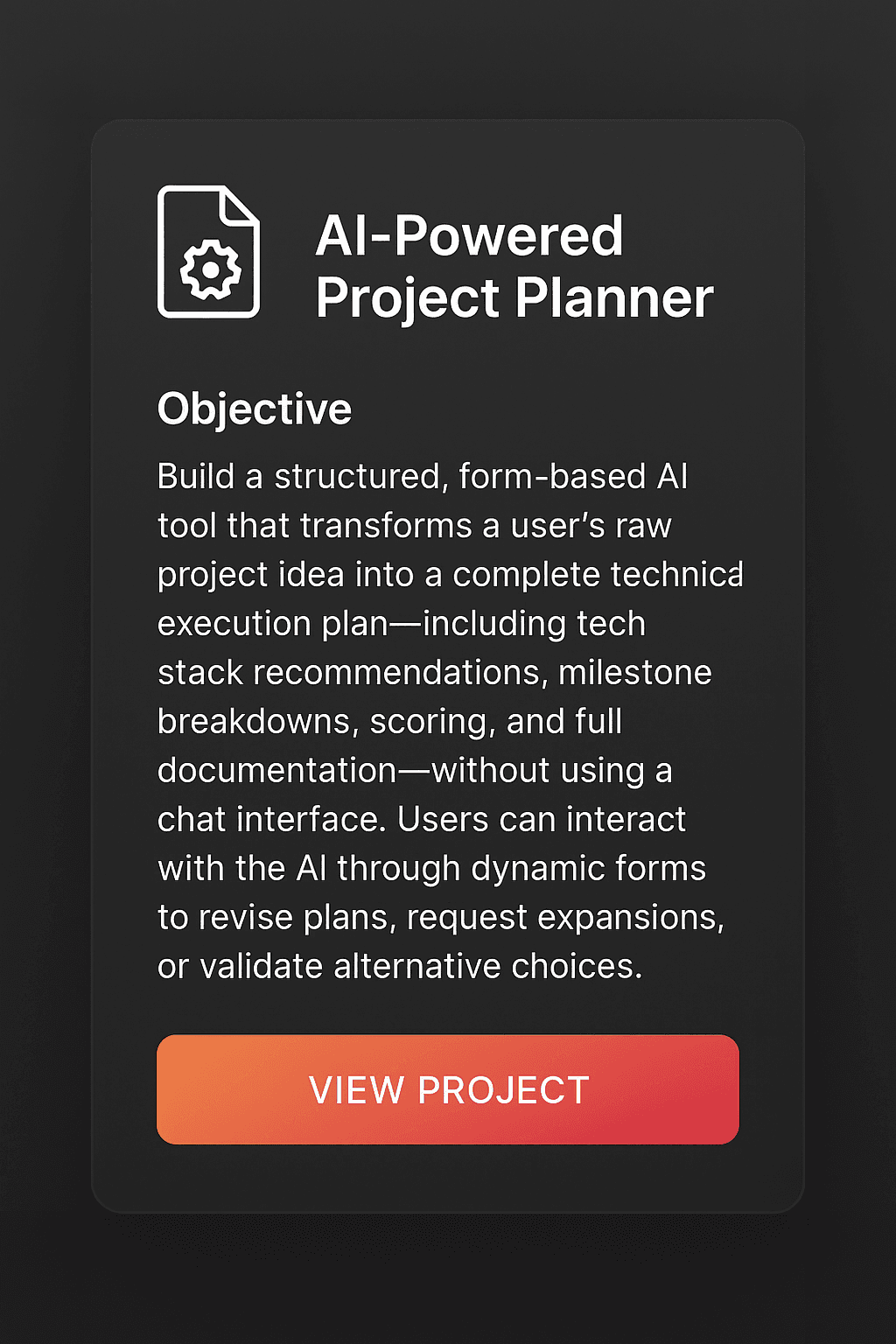 AIPoweredProjectPlanner project screenshot