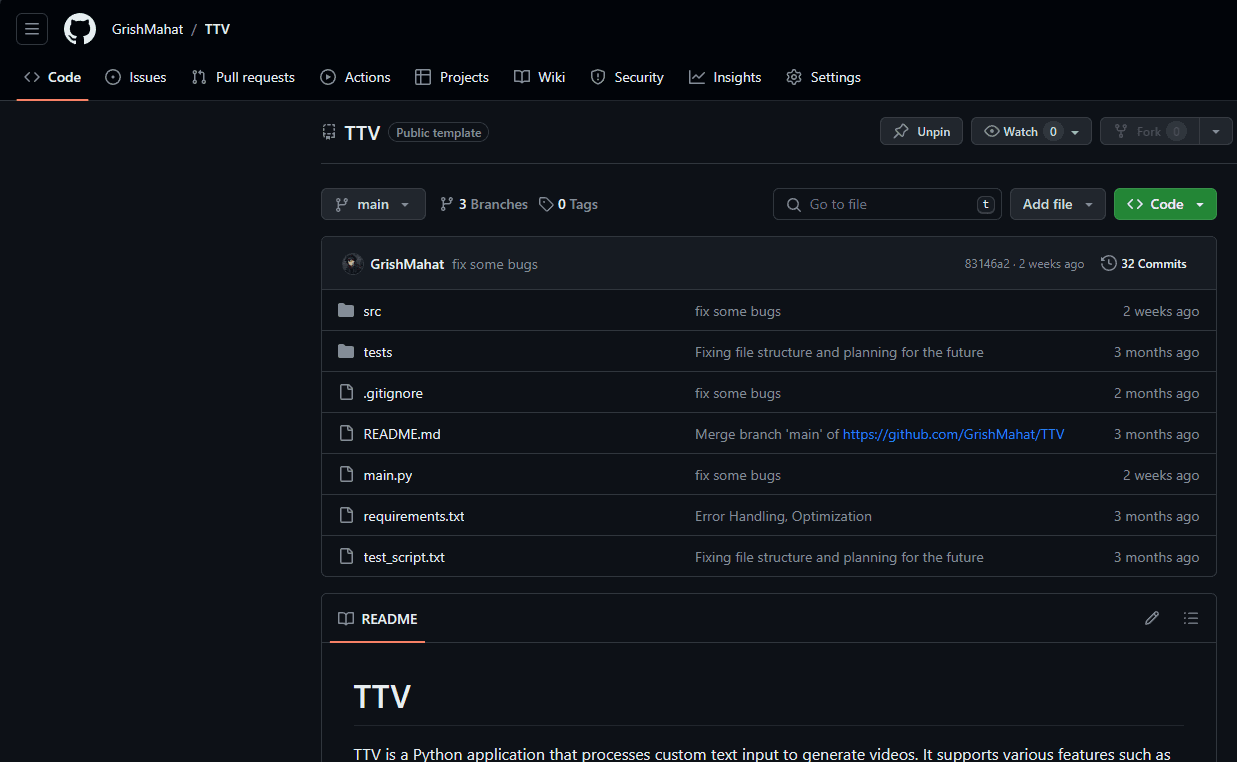 TTV project screenshot